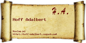 Hoff Adalbert névjegykártya